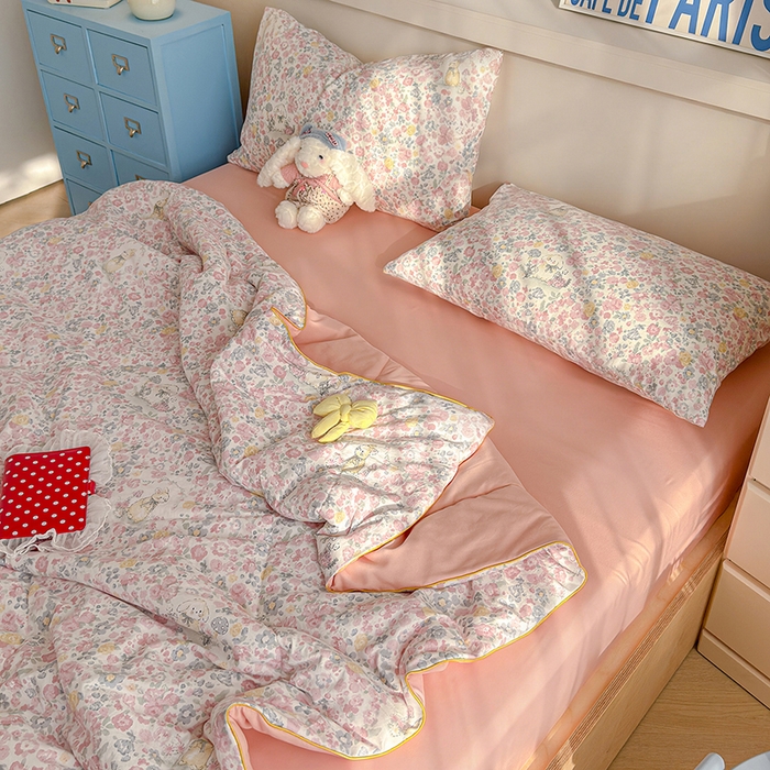 91家纺网 家纺一手货源 找家纺 老帅的工厂店 2026新款A类水洗皱皱纱7A抑菌夏被夏凉被空调被 樱花铺