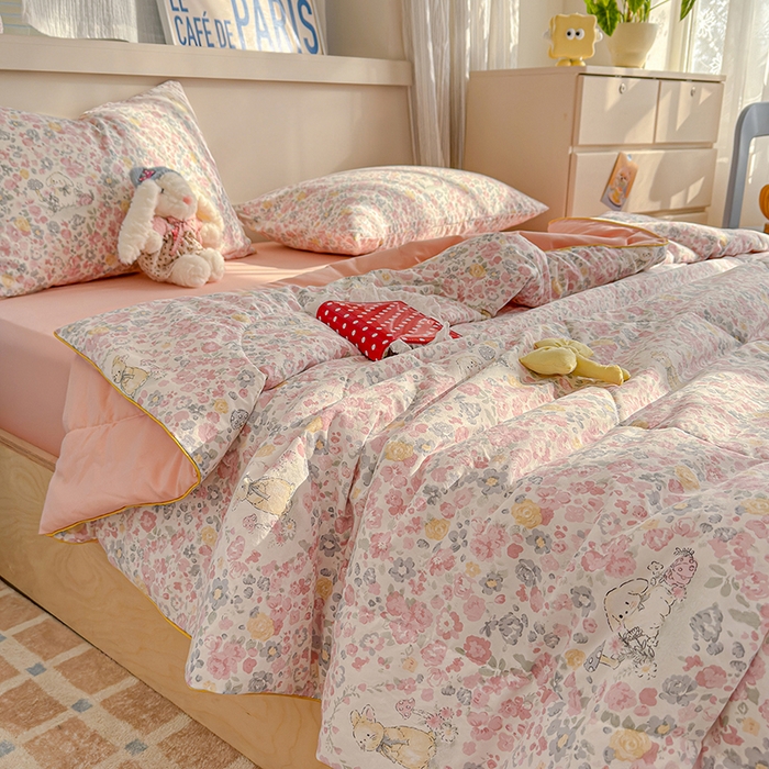 91家纺网 家纺一手货源 找家纺 老帅的工厂店 2026新款A类水洗皱皱纱7A抑菌夏被夏凉被空调被 樱花铺