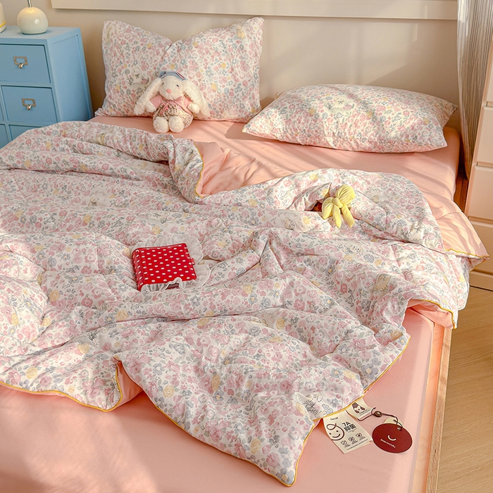 91家纺网 家纺一手货源 找家纺 老帅的工厂店 2026新款A类水洗皱皱纱7A抑菌夏被夏凉被空调被 樱花铺