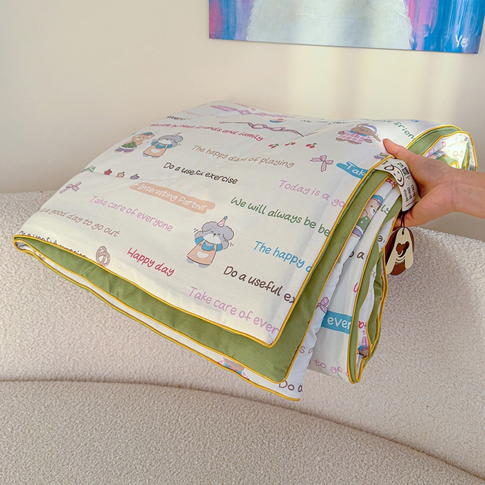 老帅的工厂店 2026新款A类水洗皱皱纱7A抑菌夏被夏凉被空调被 友谊日记