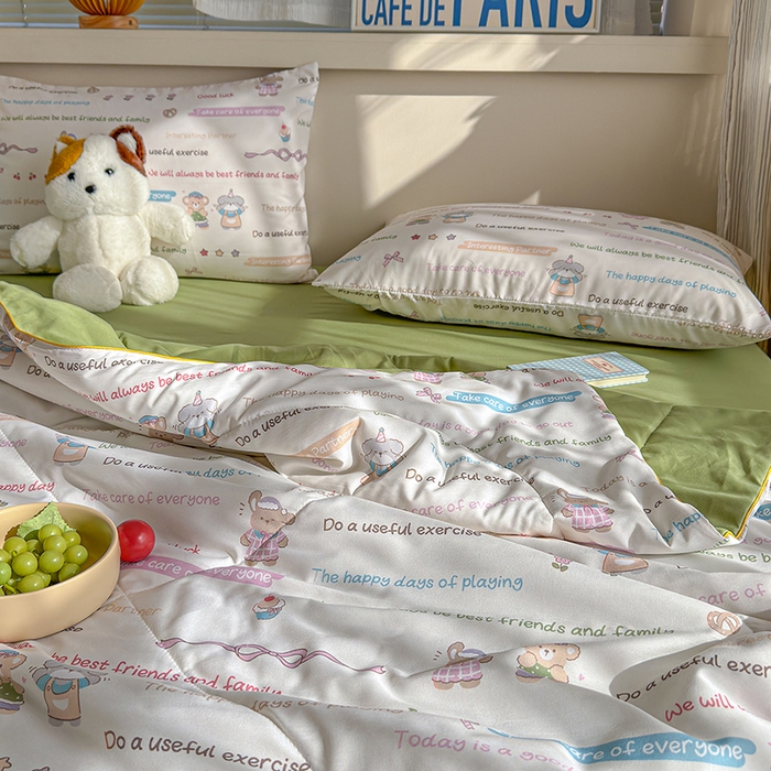 91家纺网 家纺一手货源 找家纺 老帅的工厂店 2026新款A类水洗皱皱纱7A抑菌夏被夏凉被空调被 友谊日记