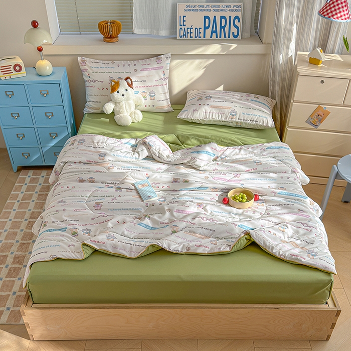 91家纺网 家纺一手货源 找家纺 老帅的工厂店 2026新款A类水洗皱皱纱7A抑菌夏被夏凉被空调被 友谊日记