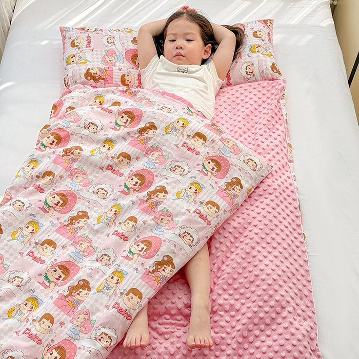 91家纺网 家纺一手货源 找家纺 （总）十九色 2025新款亲肤舒适活套可拆全棉豆豆绒儿童睡袋防踢被
