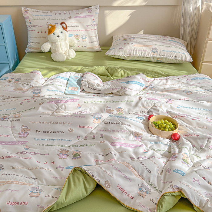 91家纺网 家纺一手货源 找家纺 老帅的工厂店 2026新款A类水洗皱皱纱7A抑菌夏被夏凉被空调被 友谊日记