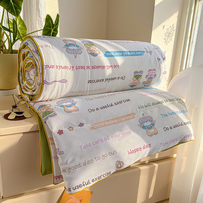 91家纺网 家纺一手货源 找家纺 老帅的工厂店 2026新款A类水洗皱皱纱7A抑菌夏被夏凉被空调被 友谊日记