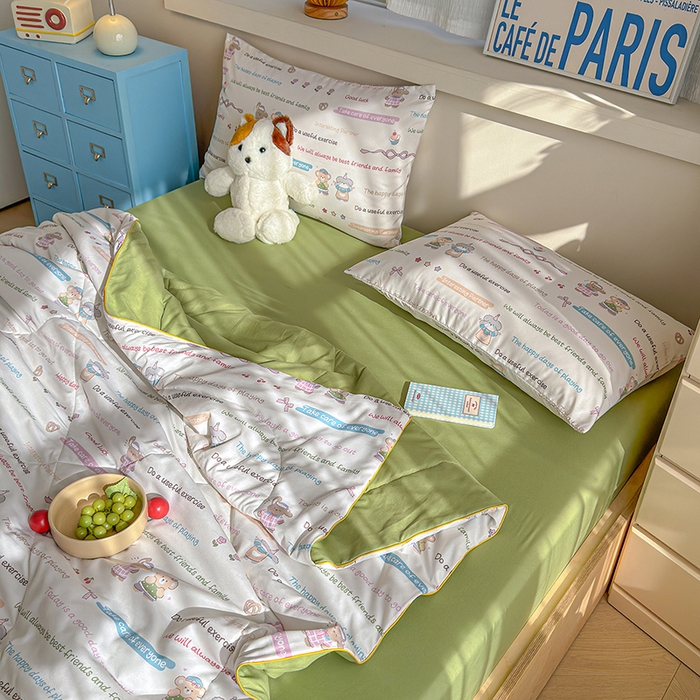 91家纺网 家纺一手货源 找家纺 老帅的工厂店 2026新款A类水洗皱皱纱7A抑菌夏被夏凉被空调被 友谊日记