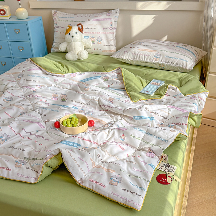 91家纺网 家纺一手货源 找家纺 老帅的工厂店 2026新款A类水洗皱皱纱7A抑菌夏被夏凉被空调被 友谊日记