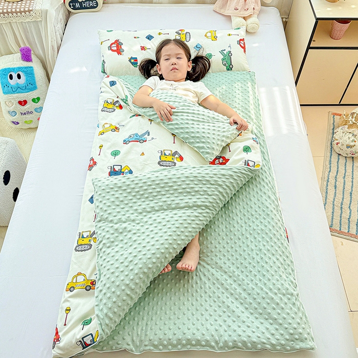 91家纺网 家纺一手货源 找家纺 （总）十九色 2025新款亲肤舒适活套可拆全棉豆豆绒儿童睡袋防踢被