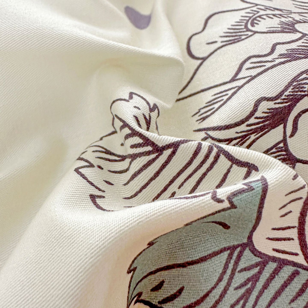 91家纺网 家纺一手货源 找家纺 恩泽家纺 2026新款13372ins全棉印花四件套单品系列-单枕套 繁花夕露