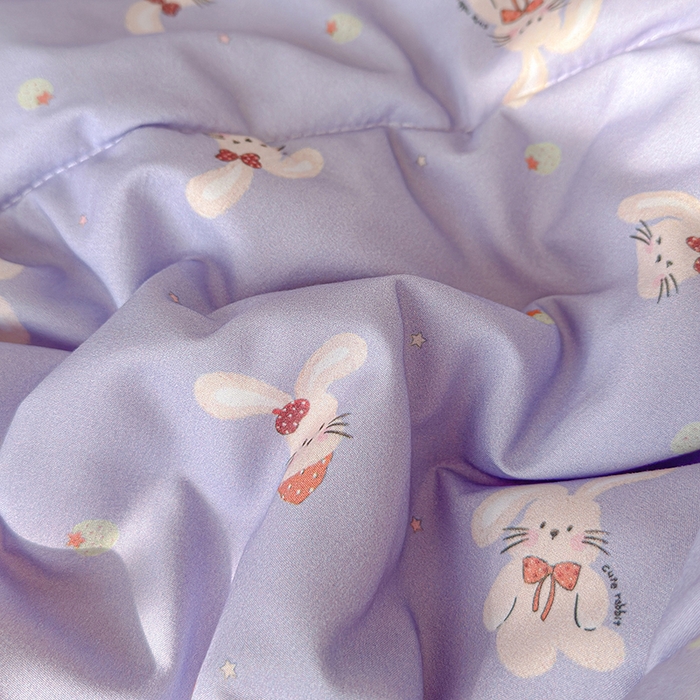 91家纺网 家纺一手货源 找家纺 老帅的工厂店 2026新款A类水洗皱皱纱7A抑菌夏被夏凉被空调被 云间兔花