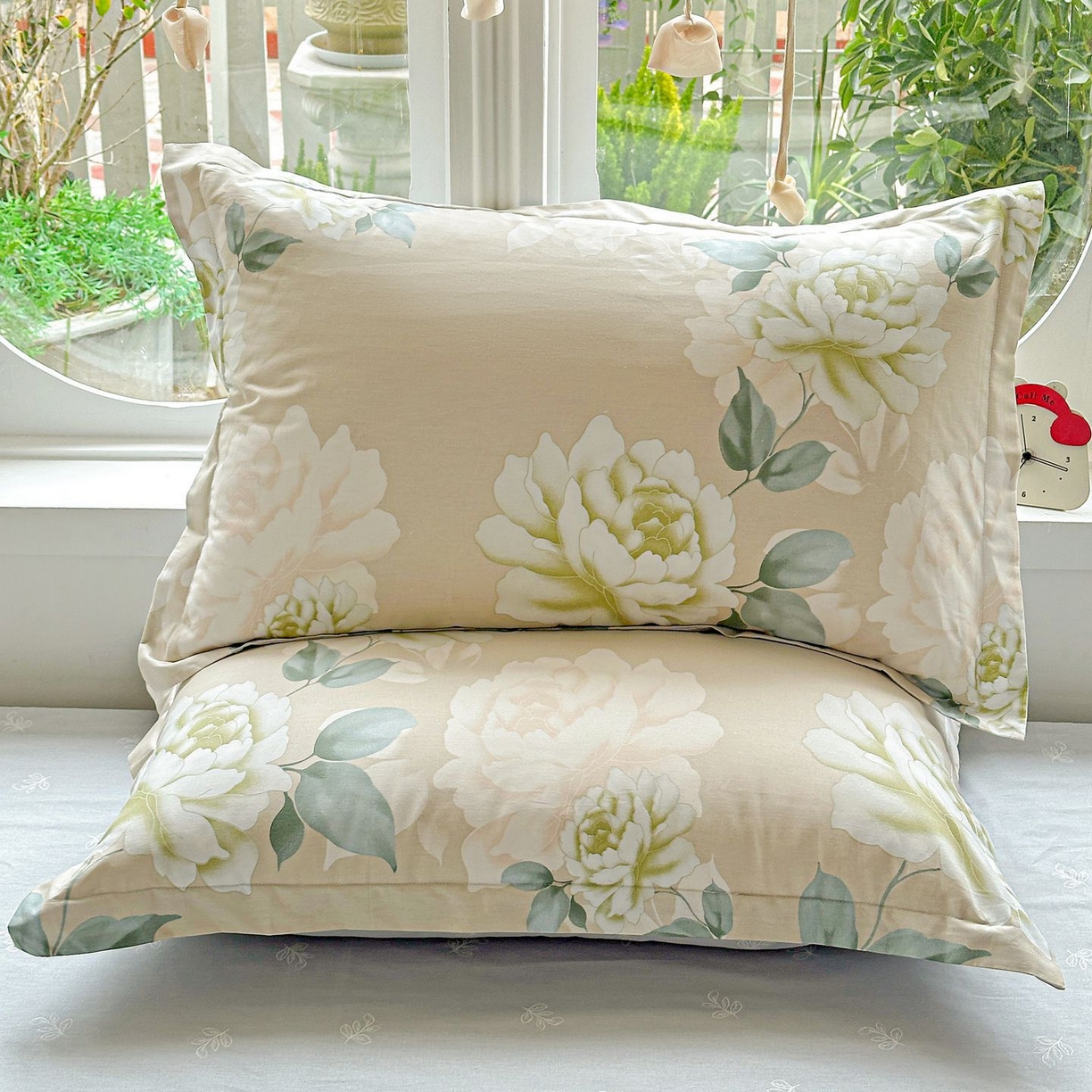 91家纺网 家纺一手货源 找家纺 恩泽家纺 2026新款13372ins全棉印花四件套单品系列-单枕套 花开宿语