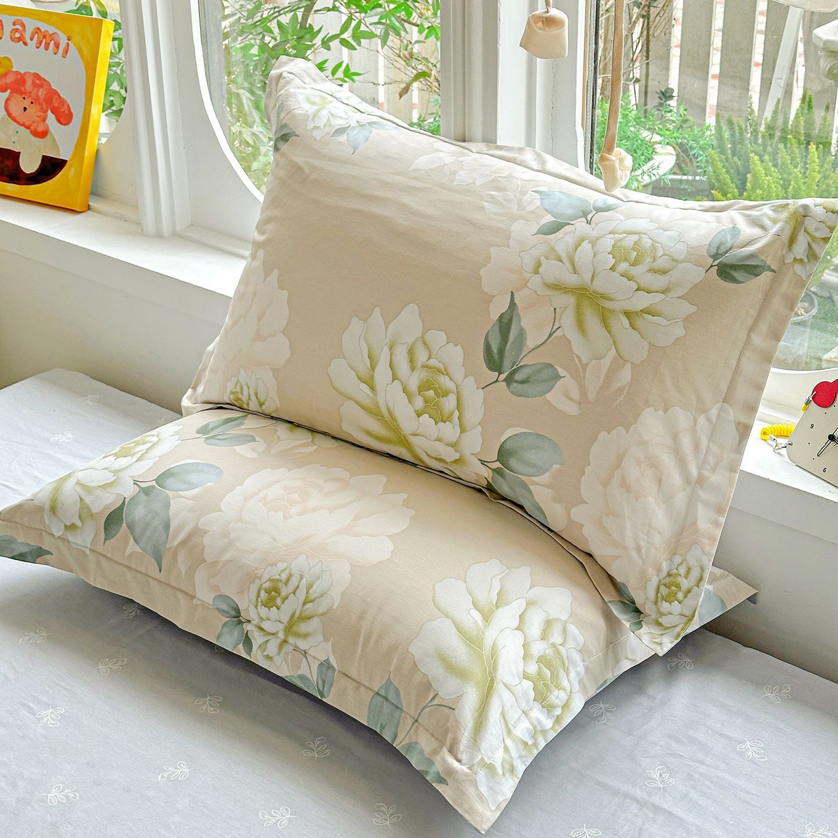 91家纺网 家纺一手货源 找家纺 恩泽家纺 2026新款13372ins全棉印花四件套单品系列-单枕套 花开宿语