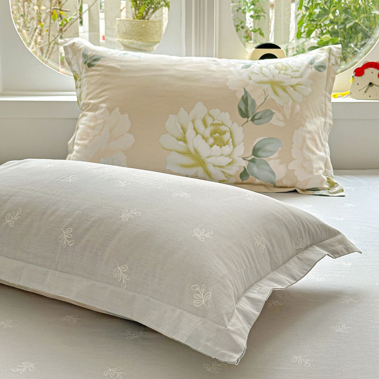 91家纺网 家纺一手货源 找家纺 恩泽家纺 2026新款13372ins全棉印花四件套单品系列-单枕套 花开宿语