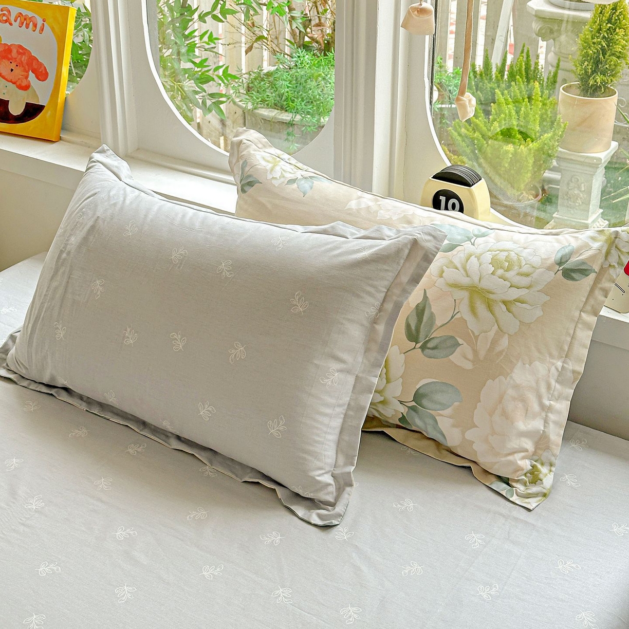 91家纺网 家纺一手货源 找家纺 恩泽家纺 2026新款13372ins全棉印花四件套单品系列-单枕套 花开宿语