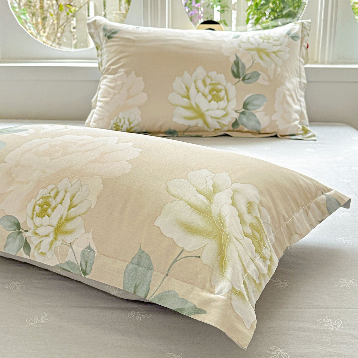 91家纺网 家纺一手货源 找家纺 恩泽家纺 2026新款13372ins全棉印花四件套单品系列-单枕套 花开宿语