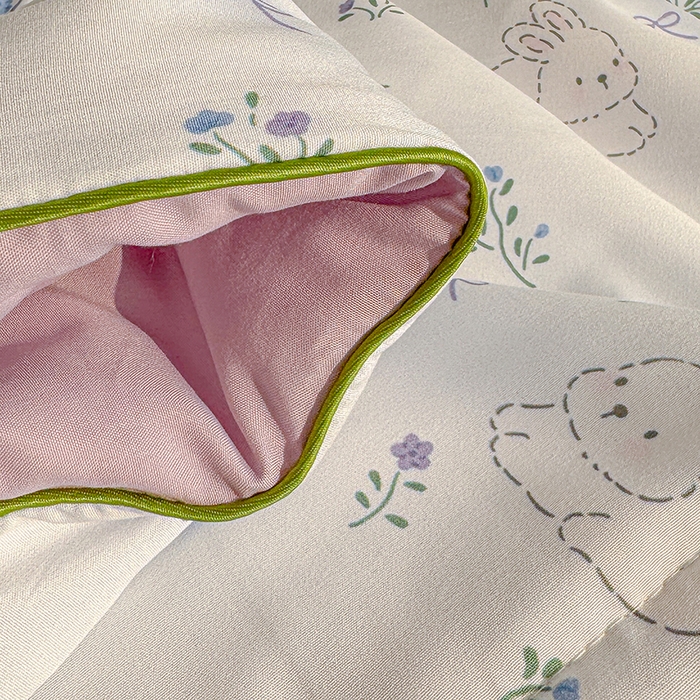 91家纺网 家纺一手货源 找家纺 老帅的工厂店 2026新款A类水洗皱皱纱7A抑菌夏被夏凉被空调被 紫花兔