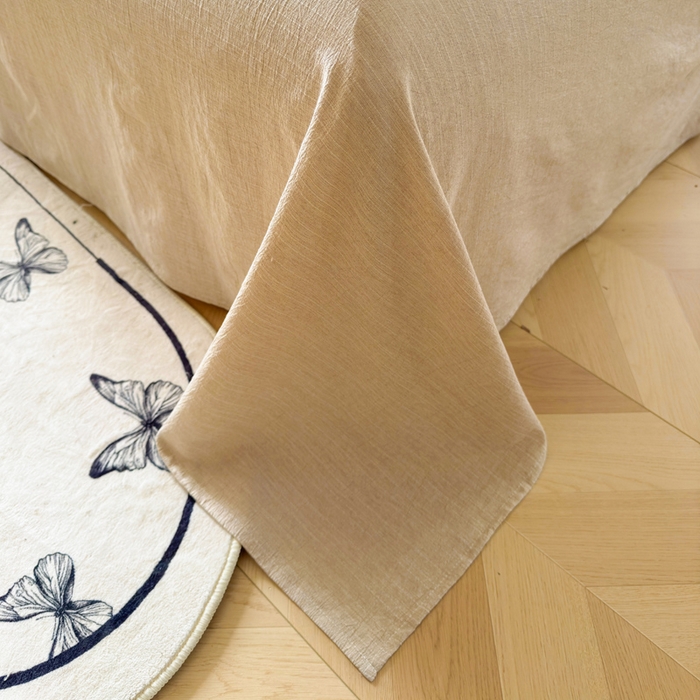 91家纺网 家纺一手货源 找家纺 王朝国际 2026新款时尚印花棉纱四件套 蕾丝小熊