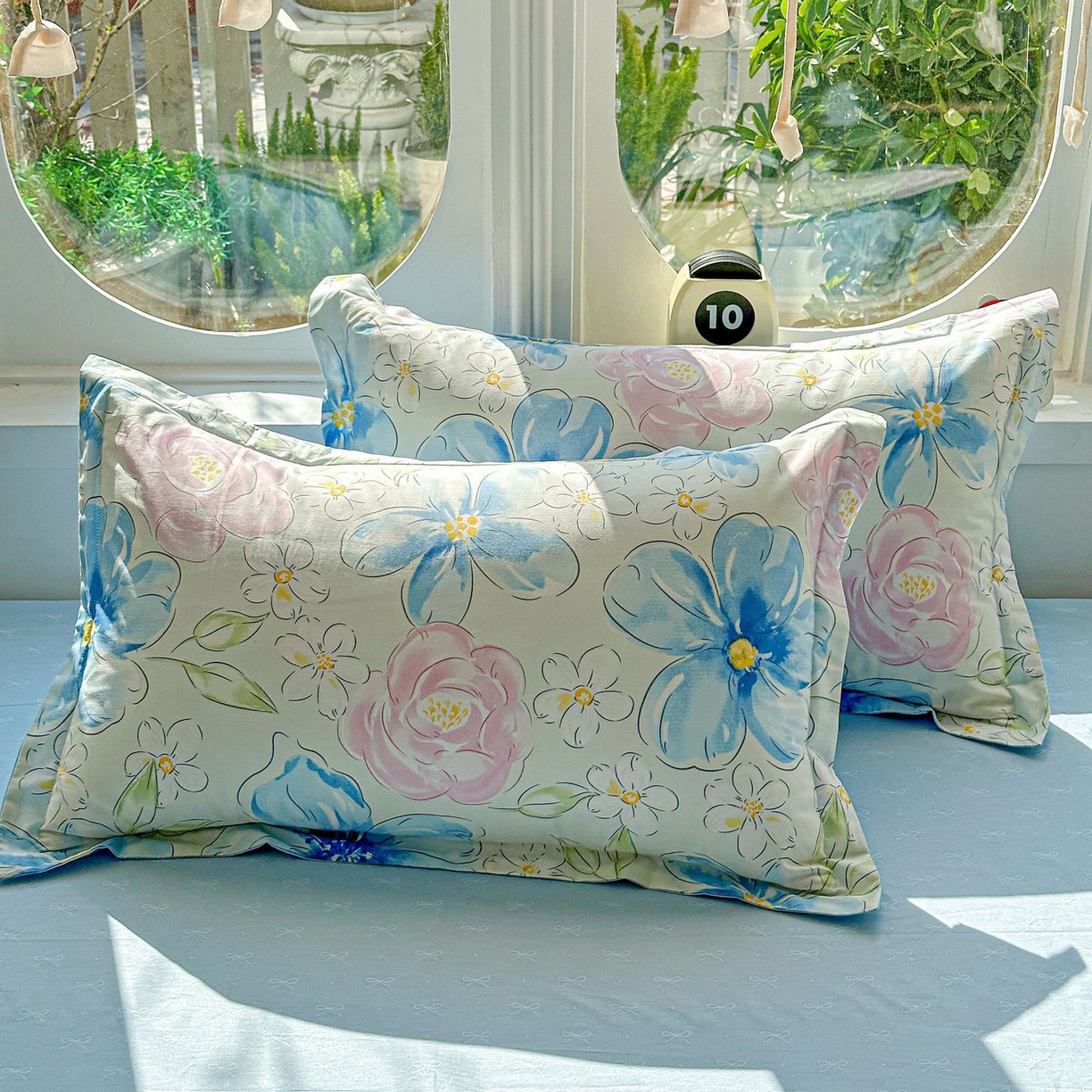 91家纺网 家纺一手货源 找家纺 恩泽家纺 2026新款13372ins全棉印花四件套单品系列-单枕套 花影间