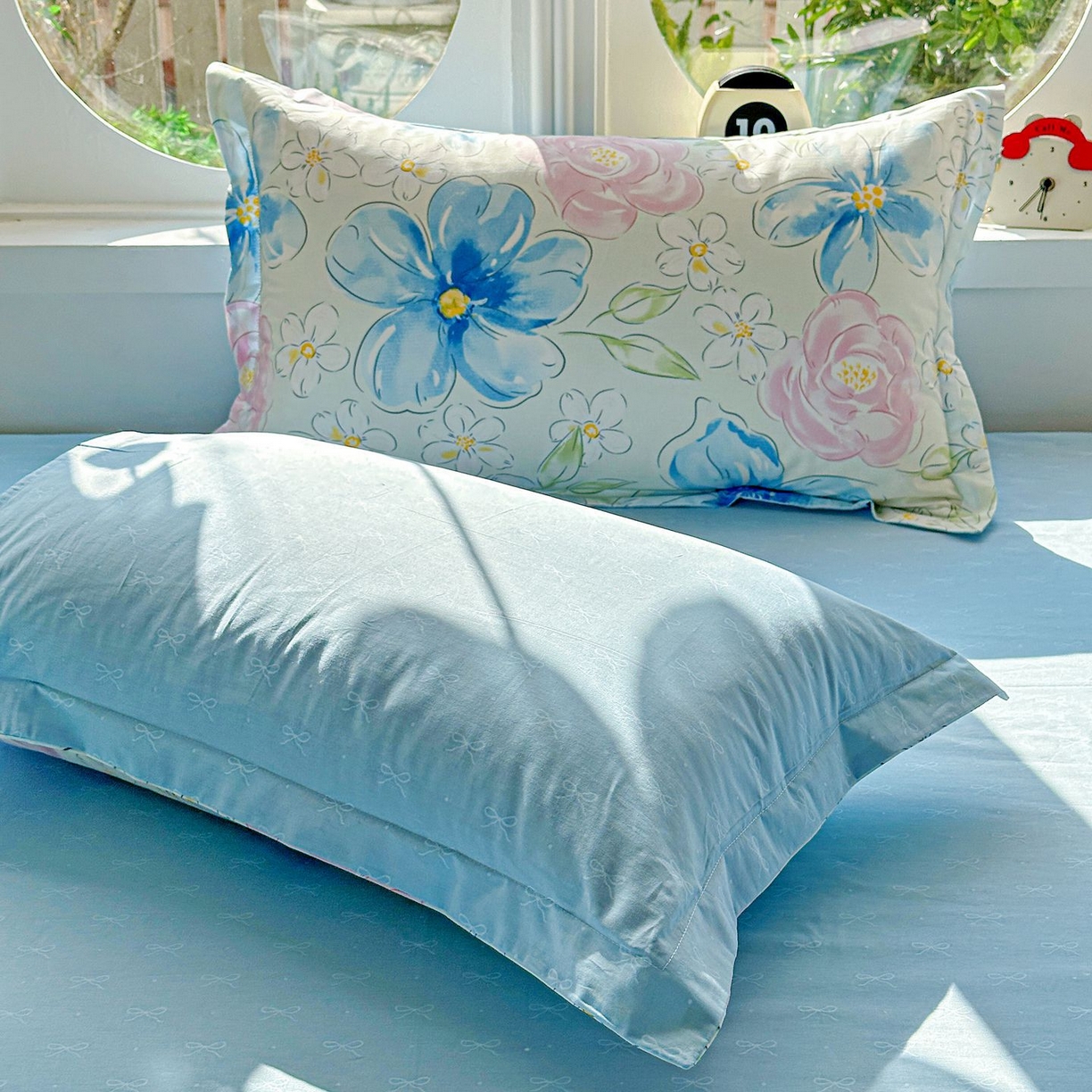 91家纺网 家纺一手货源 找家纺 恩泽家纺 2026新款13372ins全棉印花四件套单品系列-单枕套 花影间