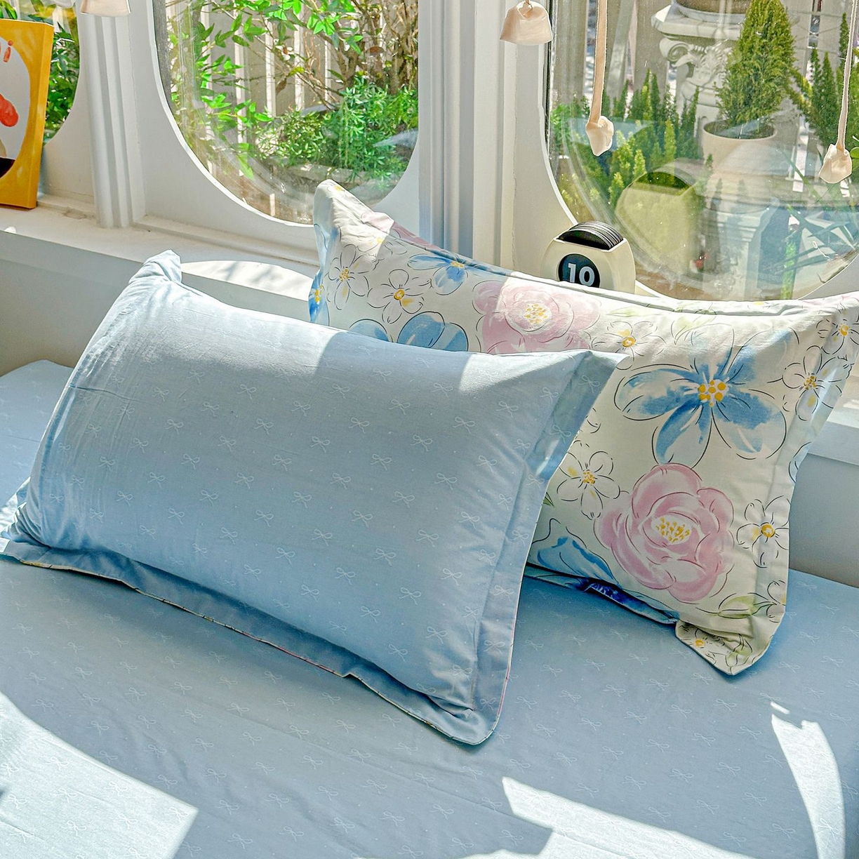 91家纺网 家纺一手货源 找家纺 恩泽家纺 2026新款13372ins全棉印花四件套单品系列-单枕套 花影间