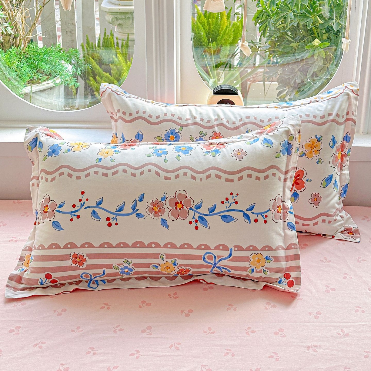 91家纺网 家纺一手货源 找家纺 恩泽家纺 2026新款13372ins全棉印花四件套单品系列-单枕套 眷恋