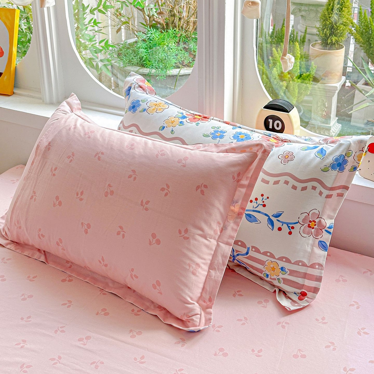 91家纺网 家纺一手货源 找家纺 恩泽家纺 2026新款13372ins全棉印花四件套单品系列-单枕套 眷恋