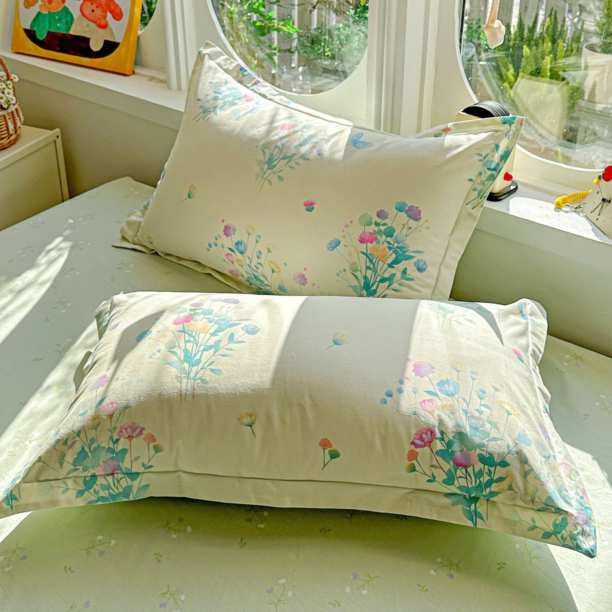 恩泽家纺 2026新款13372ins全棉印花四件套单品系列-单枕套 空谷幽兰