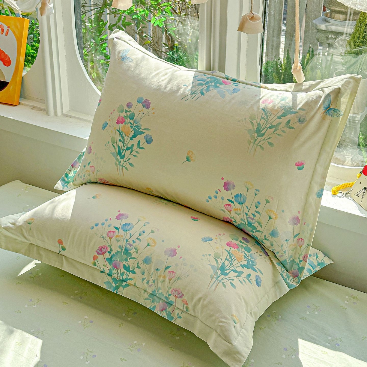 91家纺网 家纺一手货源 找家纺 恩泽家纺 2026新款13372ins全棉印花四件套单品系列-单枕套 空谷幽兰