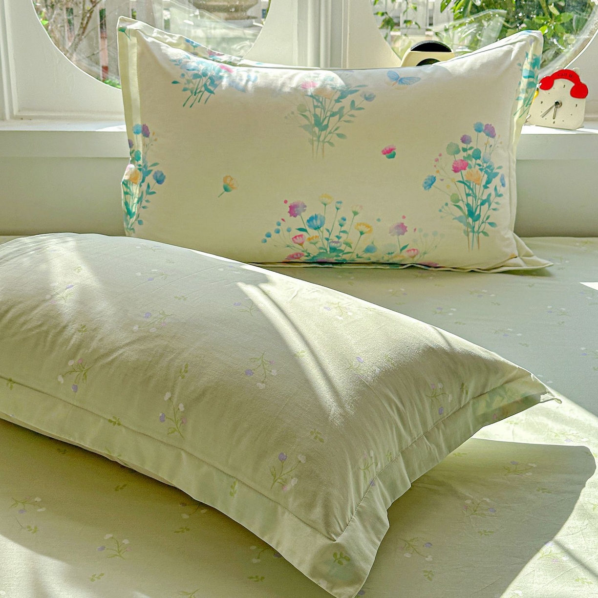 91家纺网 家纺一手货源 找家纺 恩泽家纺 2026新款13372ins全棉印花四件套单品系列-单枕套 空谷幽兰