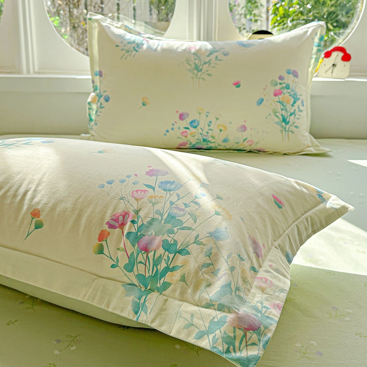 91家纺网 家纺一手货源 找家纺 恩泽家纺 2026新款13372ins全棉印花四件套单品系列-单枕套 空谷幽兰