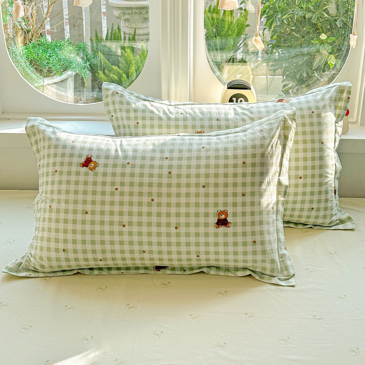 91家纺网 家纺一手货源 找家纺 恩泽家纺 2026新款13372ins全棉印花四件套单品系列-单枕套 酷仔熊