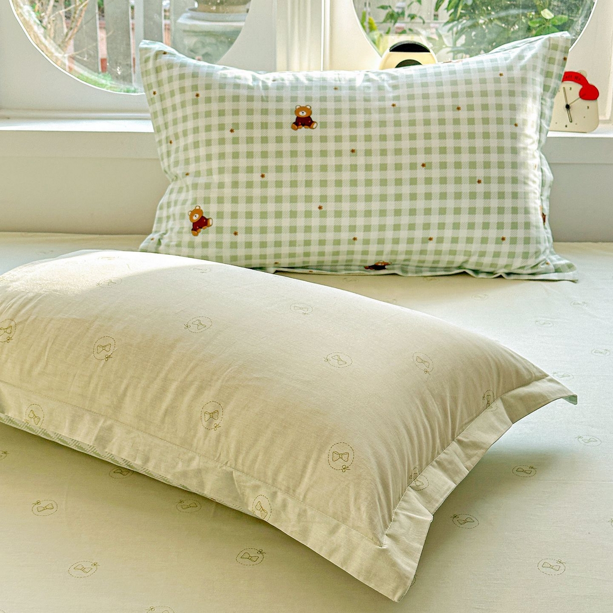 91家纺网 家纺一手货源 找家纺 恩泽家纺 2026新款13372ins全棉印花四件套单品系列-单枕套 酷仔熊