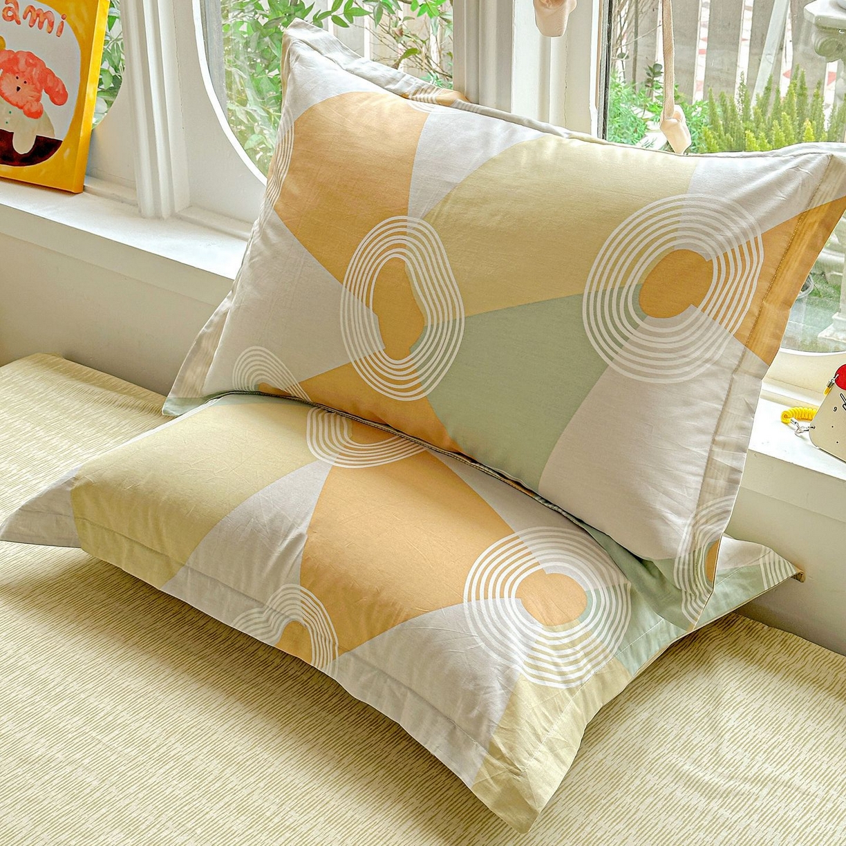 91家纺网 家纺一手货源 找家纺 恩泽家纺 2026新款13372ins全棉印花四件套单品系列-单枕套 乐享生活