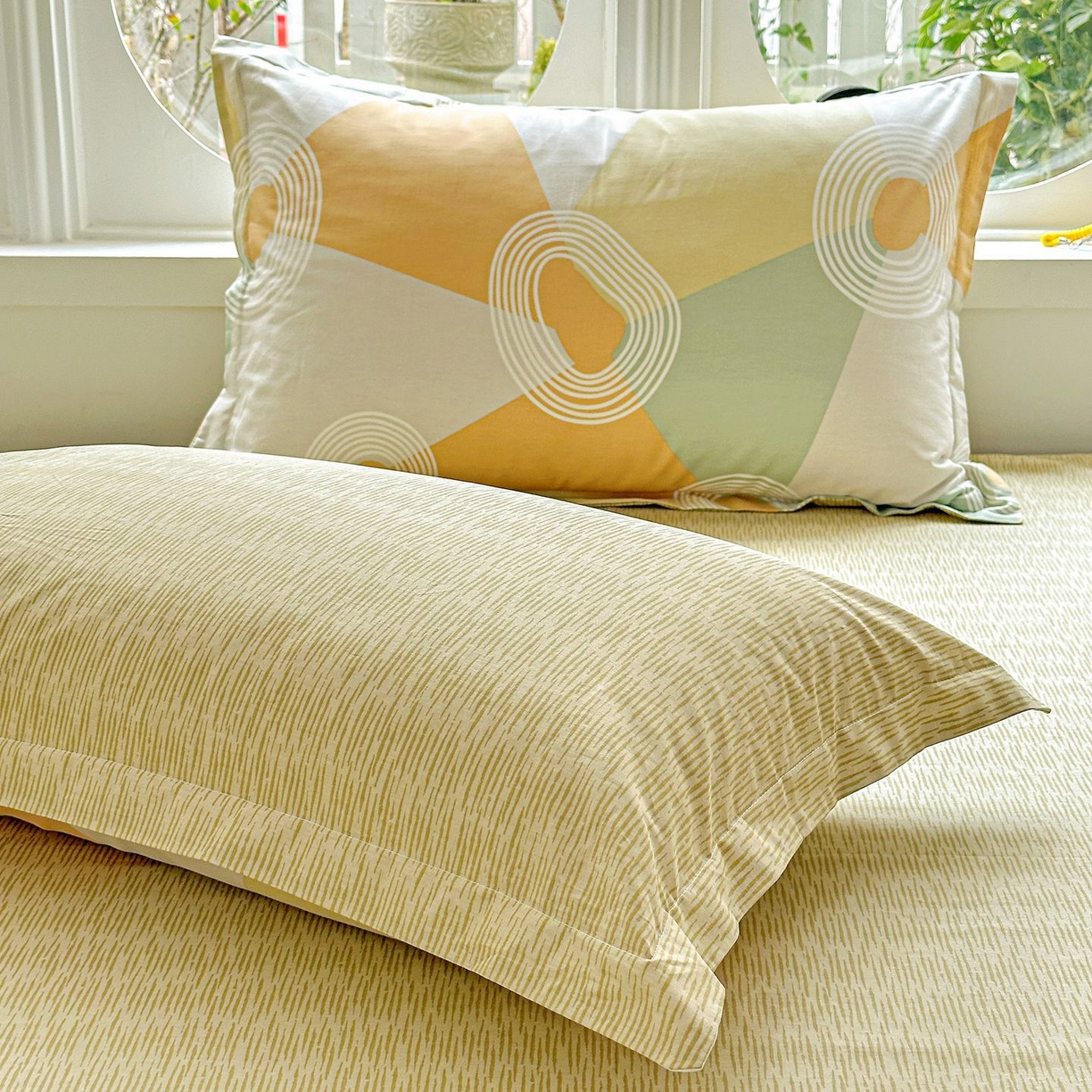 91家纺网 家纺一手货源 找家纺 恩泽家纺 2026新款13372ins全棉印花四件套单品系列-单枕套 乐享生活