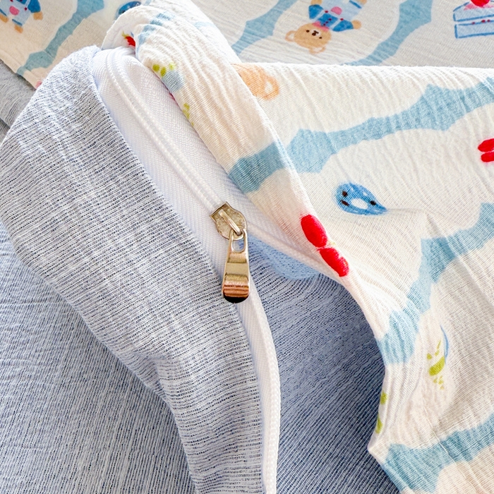 91家纺网 家纺一手货源 找家纺 王朝国际 2026新款时尚印花棉纱四件套 小熊派对