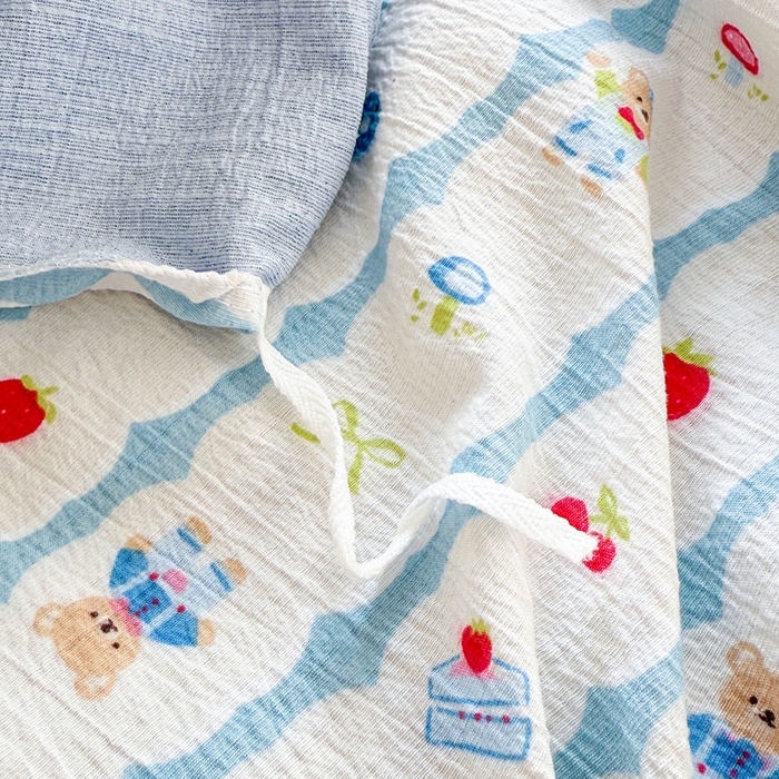 91家纺网 家纺一手货源 找家纺 王朝国际 2026新款时尚印花棉纱四件套 小熊派对