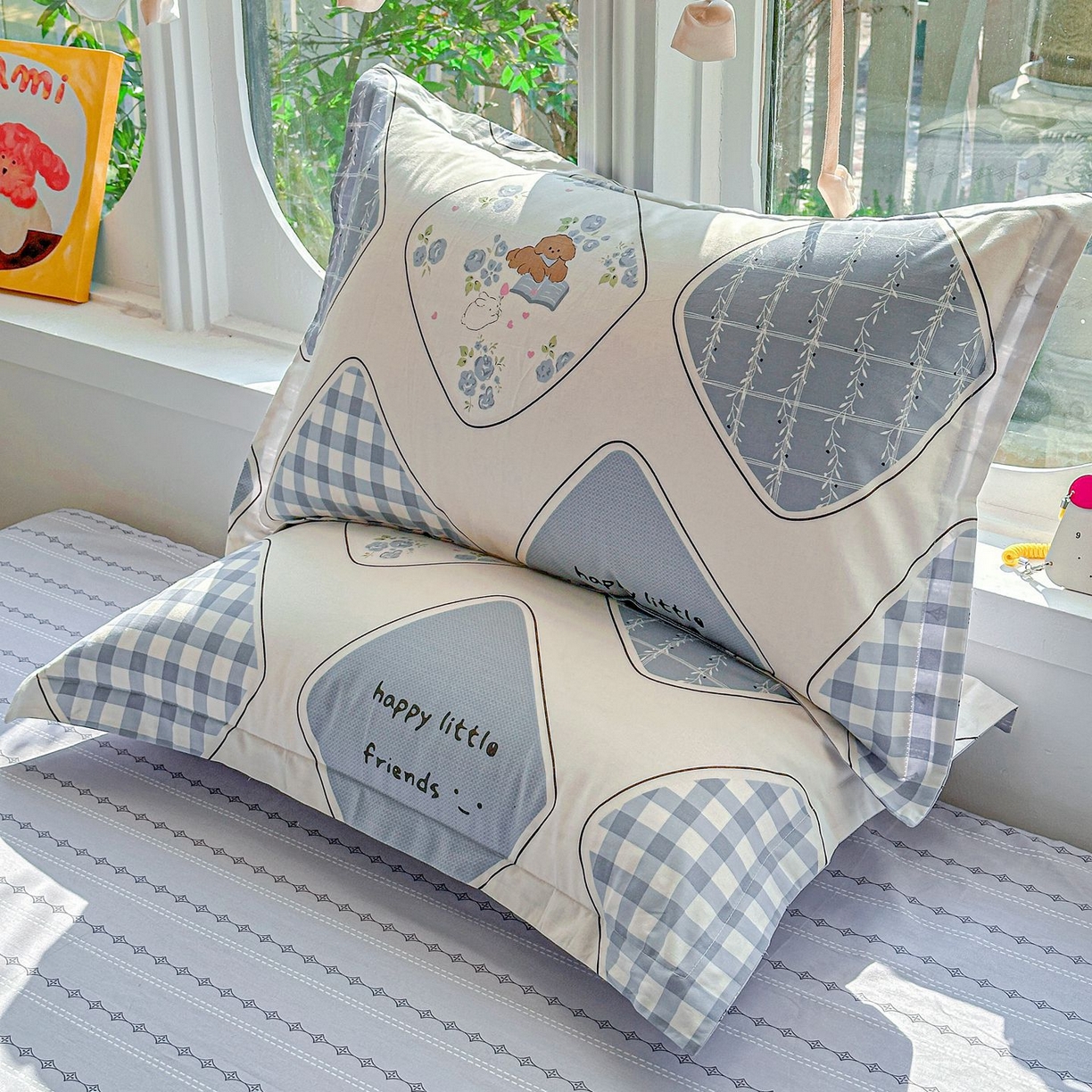 91家纺网 家纺一手货源 找家纺 恩泽家纺 2026新款13372ins全棉印花四件套单品系列-单枕套 乐园