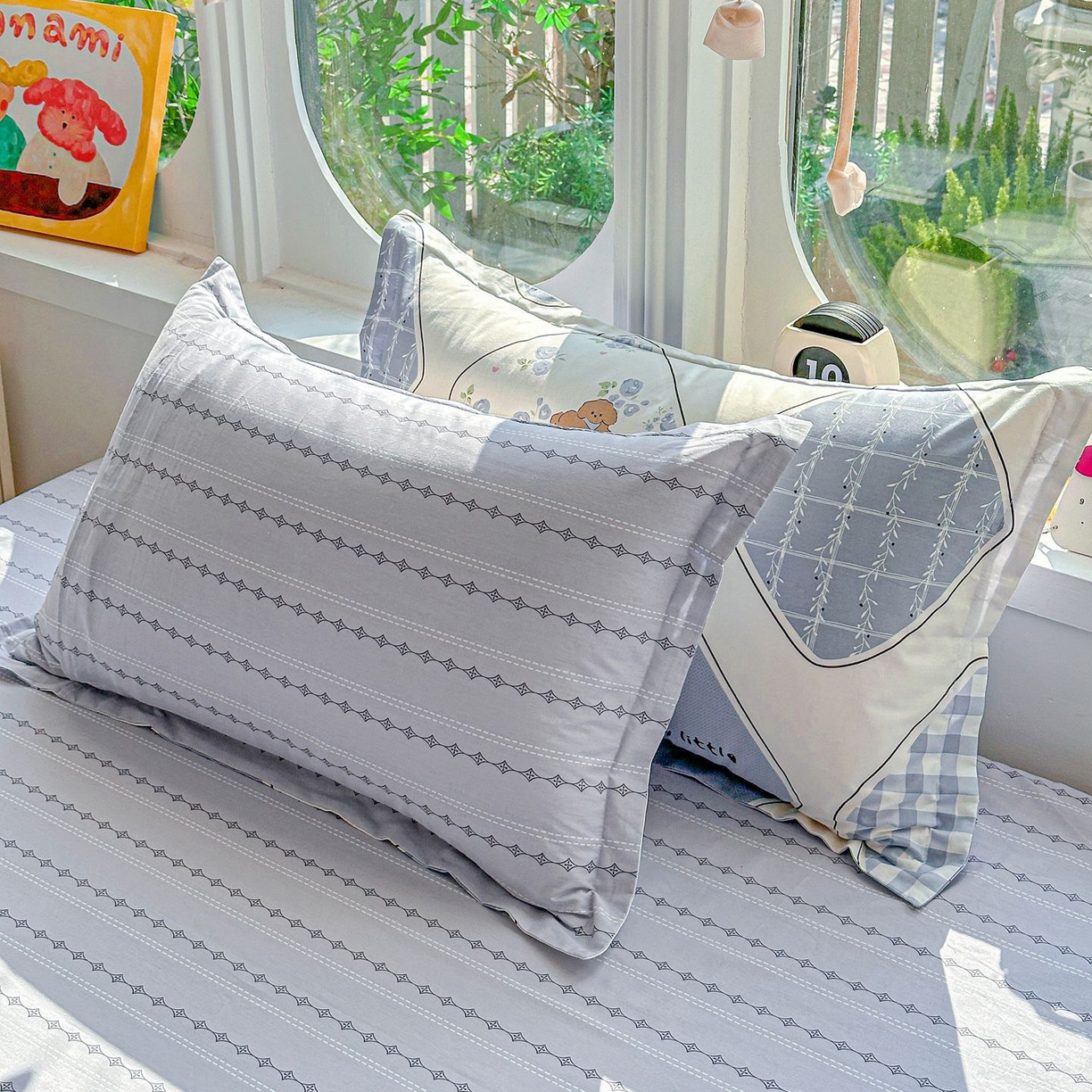 91家纺网 家纺一手货源 找家纺 恩泽家纺 2026新款13372ins全棉印花四件套单品系列-单枕套 乐园