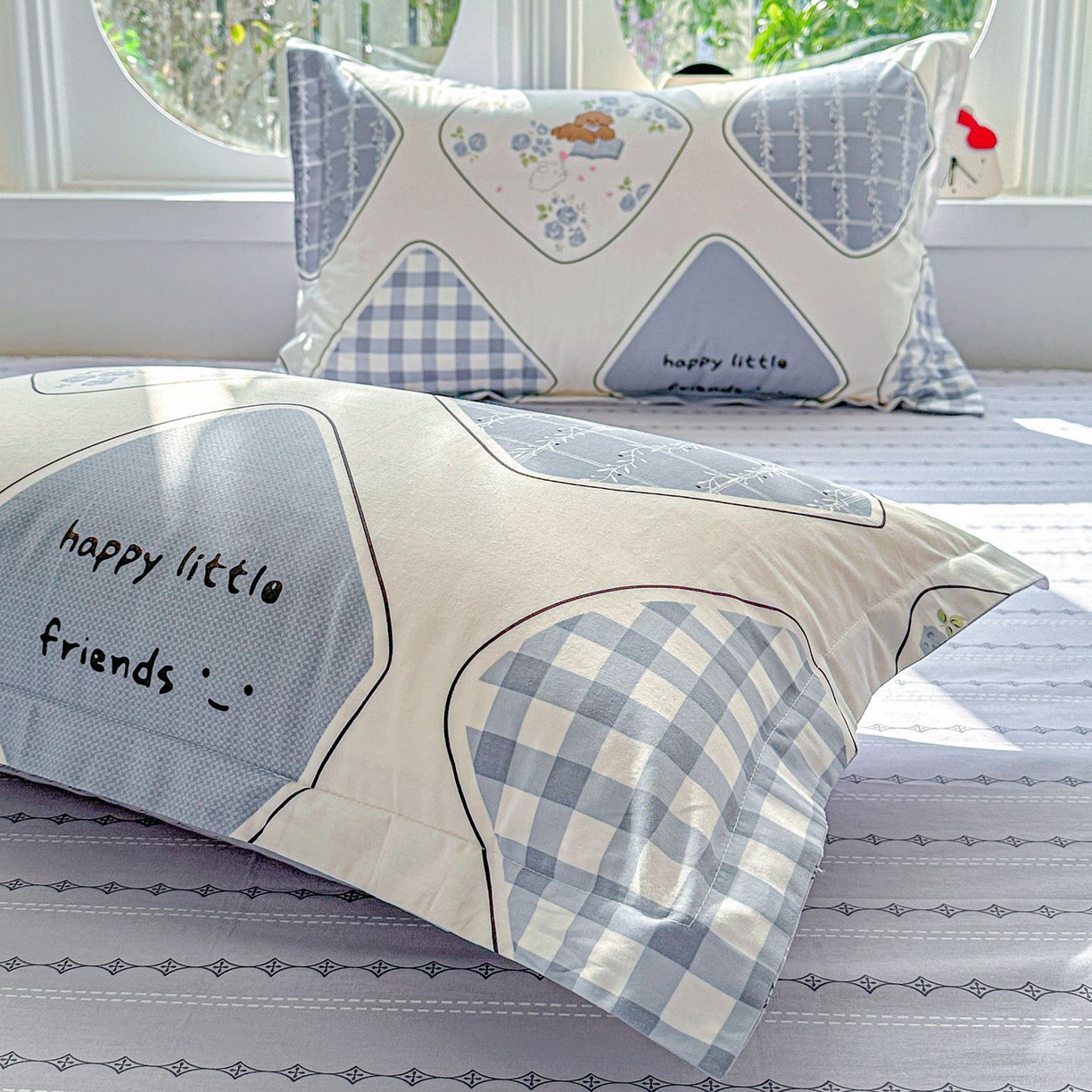 91家纺网 家纺一手货源 找家纺 恩泽家纺 2026新款13372ins全棉印花四件套单品系列-单枕套 乐园