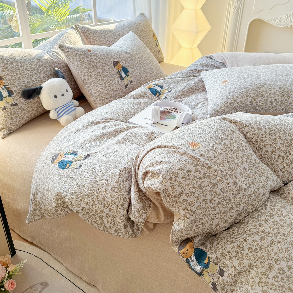 91家纺网 家纺一手货源 找家纺 王朝国际 2026新款时尚印花棉纱四件套 童趣