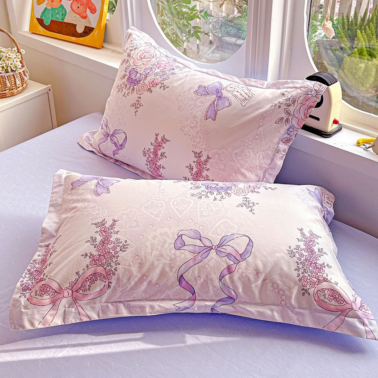 恩泽家纺 2026新款13372ins全棉印花四件套单品系列-单枕套 满香庭