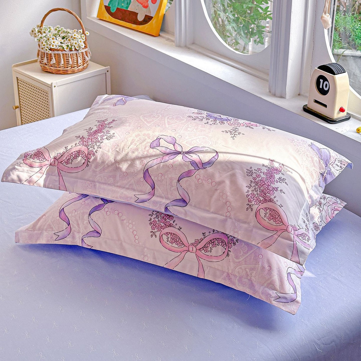 91家纺网 家纺一手货源 找家纺 恩泽家纺 2026新款13372ins全棉印花四件套单品系列-单枕套 满香庭