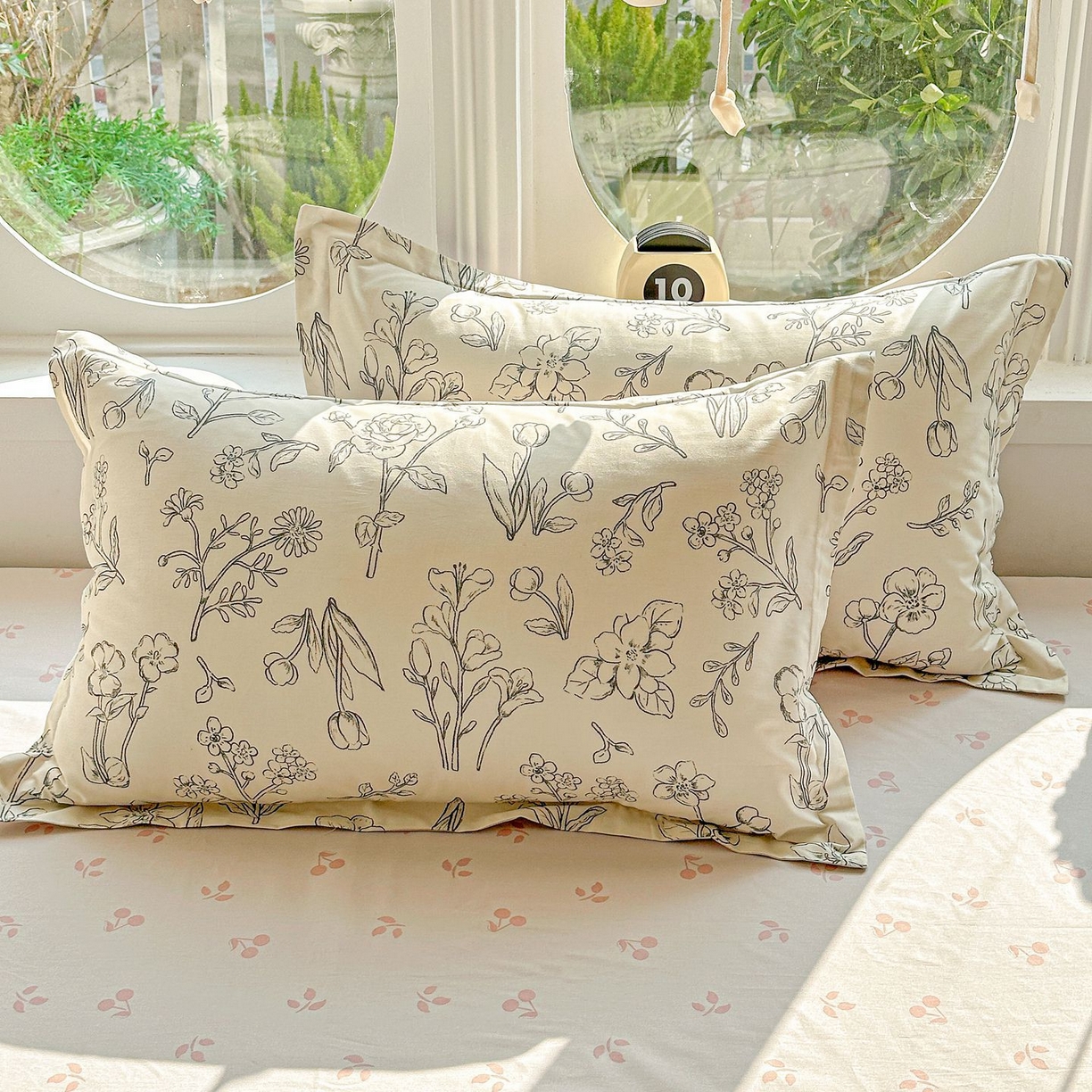 91家纺网 家纺一手货源 找家纺 恩泽家纺 2026新款13372ins全棉印花四件套单品系列-单枕套 沫恋