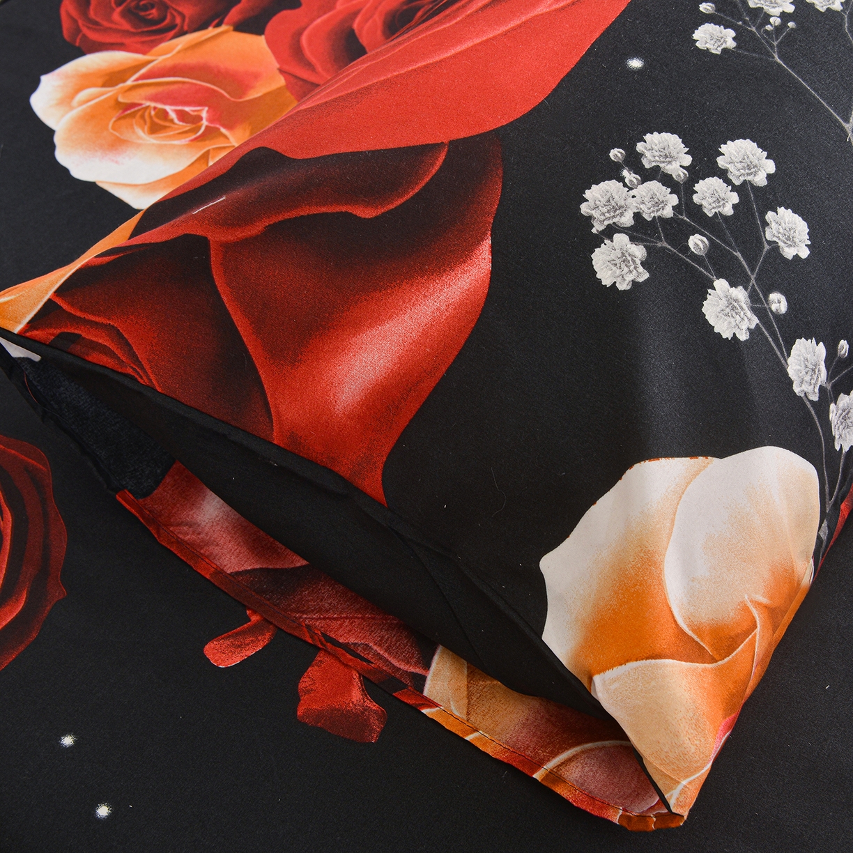 91家纺网 家纺一手货源 找家纺 柏钧家纺 2026新款万圣节元素85g芦荟棉外贸尺寸可定制单品床笠跨境直播床笠三件套 黑花