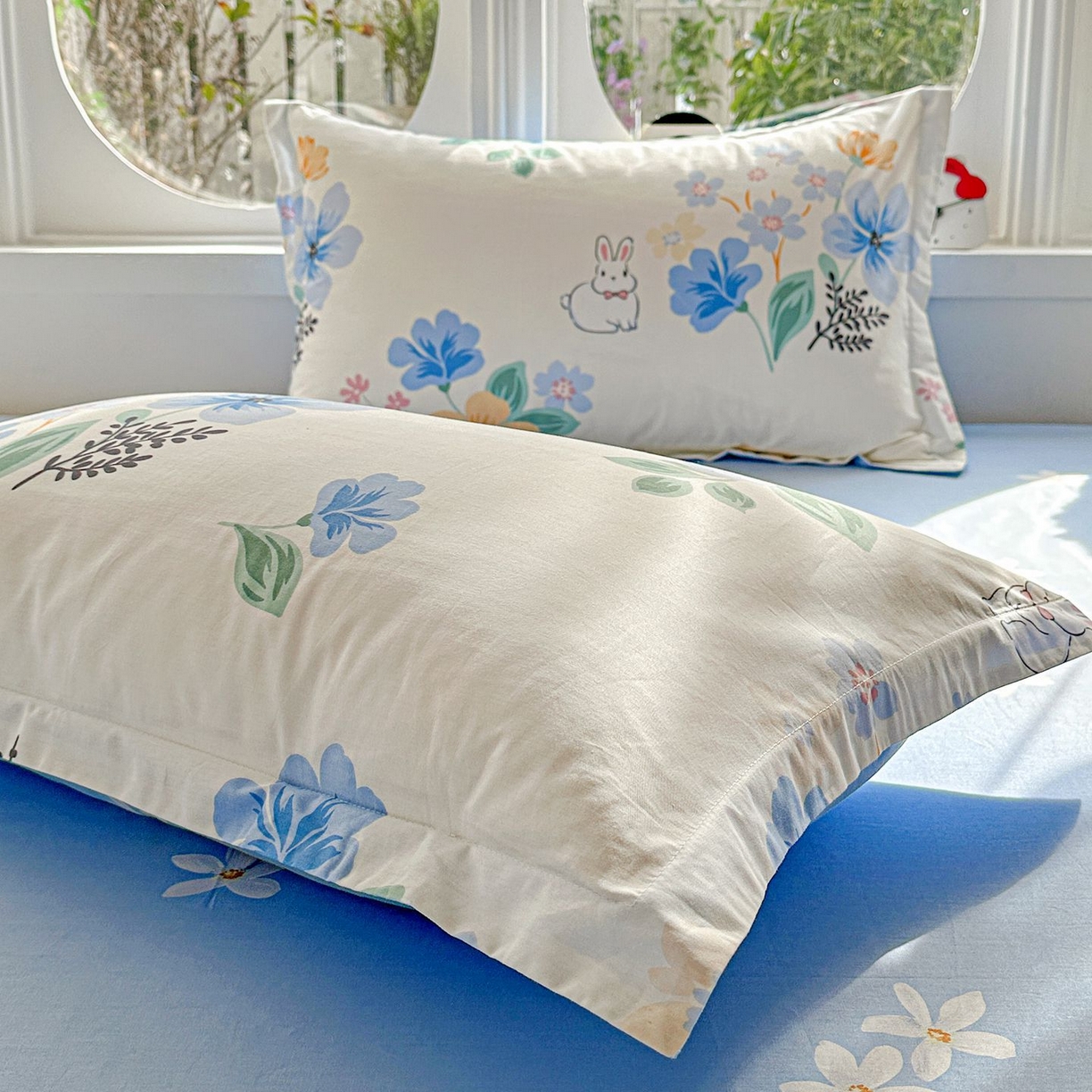 91家纺网 家纺一手货源 找家纺 恩泽家纺 2026新款13372ins全棉印花四件套单品系列-单枕套 若薇