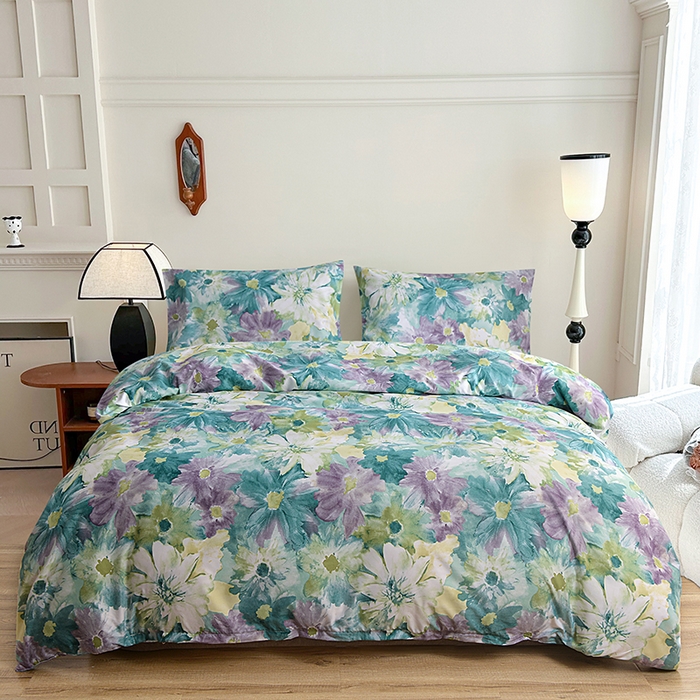 91家纺网 家纺一手货源 找家纺 （总）柏钧家纺 2026豹纹田园风外贸跨境电商热销款印花套件系列--单品被套被套单件