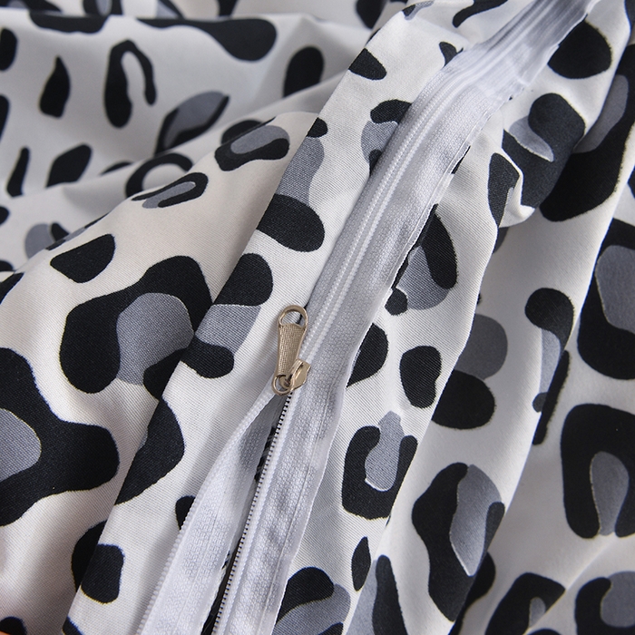 91家纺网 家纺一手货源 找家纺 柏钧家纺 2026豹纹田园风外贸跨境电商热销款印花套件系列--单品被套被套单件 灰豹