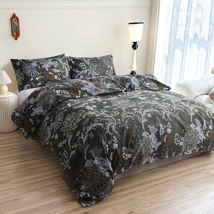 91家纺网 家纺一手货源 找家纺 柏钧家纺 2026豹纹田园风外贸跨境电商热销款印花套件系列--单品被套被套单件 幽梦