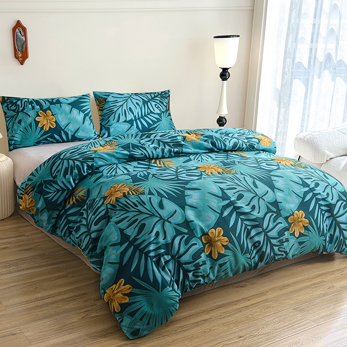 91家纺网 家纺一手货源 找家纺 柏钧家纺 2026豹纹田园风外贸跨境电商热销款印花套件系列--单品被套被套单件 米夏