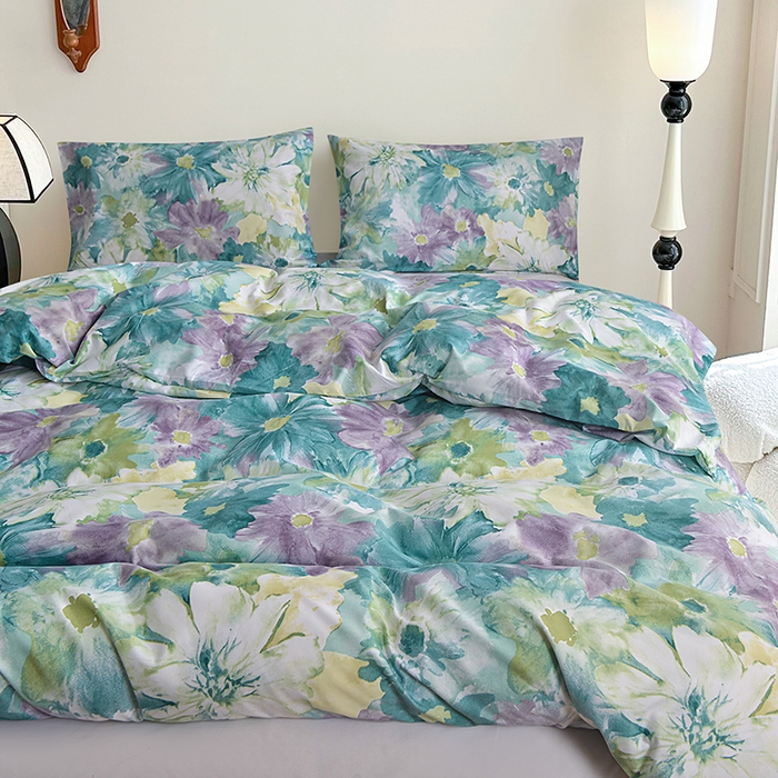 91家纺网 家纺一手货源 找家纺 柏钧家纺 2026豹纹田园风外贸跨境电商热销款印花套件系列--单品被套被套单件 碧莎